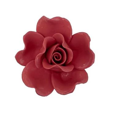 Imagem de Rosa, arte de parede de flores de cerâmica de 7 cm, decoração de parede de flores artificiais 3D, escultura de parede feita à mão, decoração de parede de flor de porcelana para casa, corredor, sala de