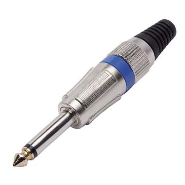Imagem de Plug P10 Mono Corpo Metalico Profissional Naquel com a Ponta GOLD Azul