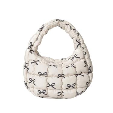 Imagem de Bolsa acolchoada acolchoada bolsa puff puff bolsa de nylon leve bolsa de transporte bolsas inchadas para mulheres, Caqui