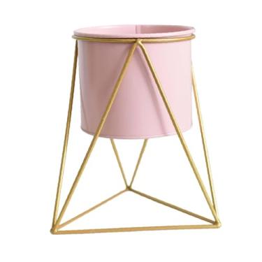 Imagem de ＫＬＫＣＭＳ Suporte de vaso de flores de metal, suporte de planta em vaso, cesta de flores redonda geométrica prateleira de vaso de flores para múltiplas plantas, pequeno