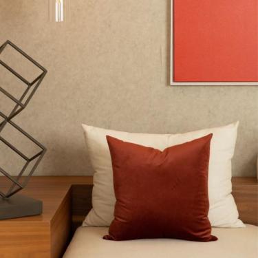 Imagem de Almofada em Veludo Marsala Quadrada - Cazachic, Somente Capa