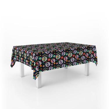Imagem de Toalha de Mesa Halloween Caveira Mexicana 300x146cm Oxford - PRESENTE-