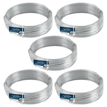 Imagem de Kit c/ 5 Arame Galvanizado Nº14 Bwg 14 Fio 2,10MM Liso 1kg - Tradestar