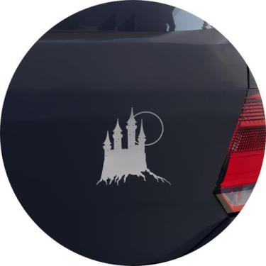 Imagem de Adesivo de Carro Castelo Medieval Luar - Cor Prata - Melhor Adesivo, P