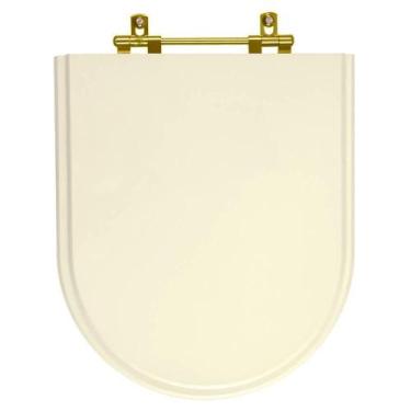 Imagem de Tampa de Vaso Belle Epoque Creme para bacia Deca Com Ferragem Dourada 