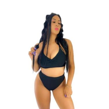 Imagem de biquíni moda praia canelado modelo Suita hot paint - M&K, Preto, Unico