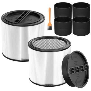 Imagem de isinlive Kit de filtro substituição para aspirador pó, compatível com Shop Vac 90350, 90304, 90333, 90585, Shop-Vac Tipo U 903 0400, Type X 9035000, Type W 9034000, 5 galões ou mais (2+2+4+1)