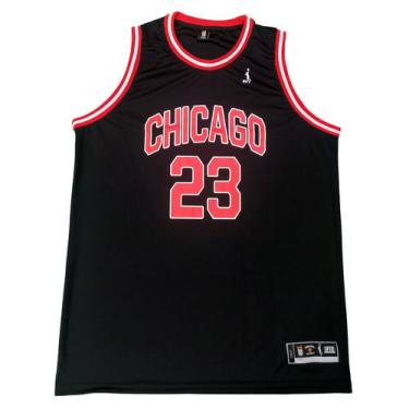 Imagem de Regata Basquete Masculina Plus Size M10 Classic Chicago, Preto, G2