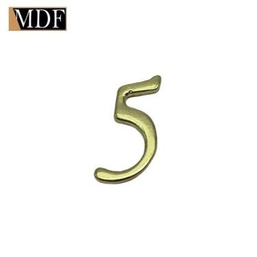 Imagem de Kit 5 Números para Artesanato Apliques 2,22 X 2,56cm  Zamac Dourado - 