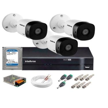 Imagem de Kit 3 Câmeras de Segurança FULL HD 1080P Intelbras VHL 1220 + DVR Inte