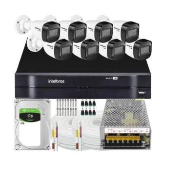 Imagem de Kit Cftv Intelbras 8 Câmeras 1120b Dvr Mhdx Multi Hd 1TB 100 metros ca