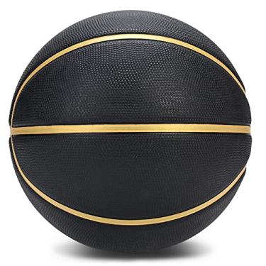 Imagem de PECOGO Bola de basquete tamanho 7 preta oficial de borracha 75 cm bola de basquete masculina para ambientes internos para jovens, adolescentes, adultos, meninos e meninas, ideias de presentes