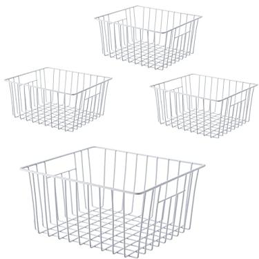 Imagem de Nprohuge caixas organizadoras de freezer verticais, cestas de freezer para freezer vertical de 14, 15 pés cúbicos, cestas de armazenamento de arame com alças embutidas para alimentos congela