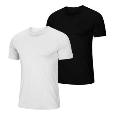 Imagem de Conjunto 2 Camisas Esportiva Dryfit Treino Gola Redonda Lisa - Camisa 