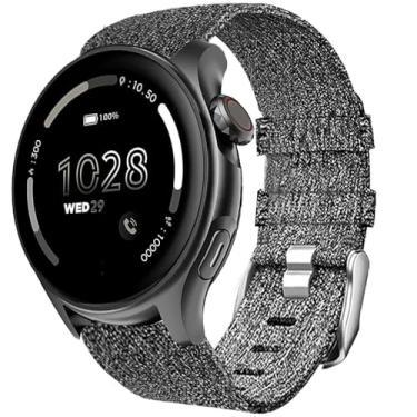 Imagem de Pulseira de relógio inteligente Cubitt Viva Pro, pulseira de substituição de tecido de nylon respirável Lamshaw compatível com Smart Watch Cubitt Viva Pro, Viva, Aura Pro, Aura (cinza, pulseira de