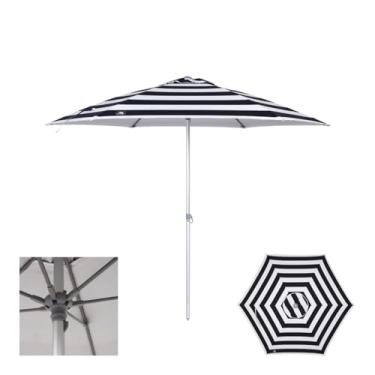 Imagem de Guarda Sol Premium 2,40m Alumínio Reforçado Milagres Listrado Preto/Branco - 12755 Belfix