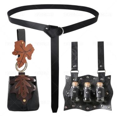 Imagem de Bolsa de cinto de couro sintético Medieval Alchemy, Preto, one size, Bolsa de cinto de couro sintético Medieval Alchemy