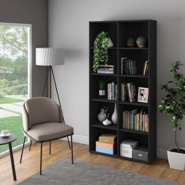 Imagem de Estante 8 Prateleiras  para Escritório Fidenza Preto - Mais de Casa