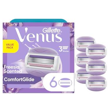 Imagem de Gillette Venus Refil de lâmina de barbear feminina ComfortGlide, 6 unidades, barra de gel perfumada Freesia protege contra irritação da pele
