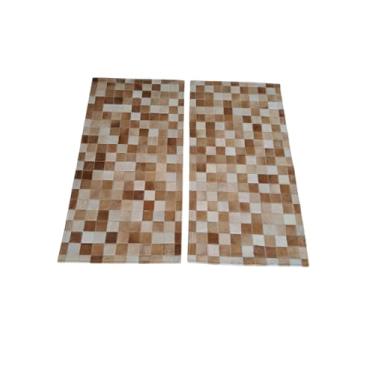 Imagem de Tapete De Couro Natural Par Beira Cama (Passadeira) 1,00 x 0,50 M (Bege)