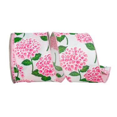 Imagem de Reliant Ribbon Fita de borda com fio de linho brilhante hortênsia, rosa