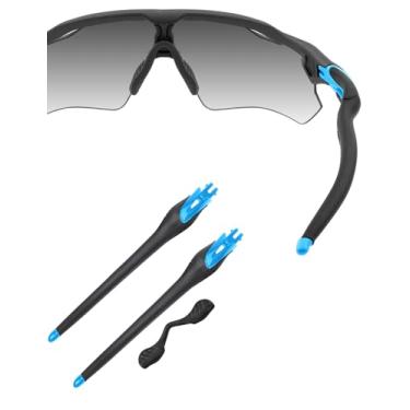 Imagem de HILEEN Óculos de sol de substituição azul celeste para óculos de sol Oakley Radar EV Path Pitch Advancer - preto