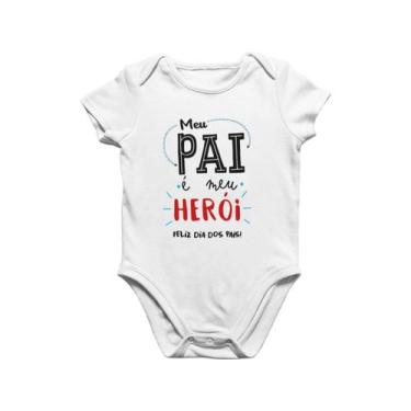 Imagem de body infantil dia dos pais meu pai é meu herói Branca - Del France, M