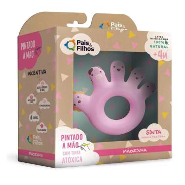 Imagem de Rosa Mordedor Latex Mãozinha - Pais e Filhos 790861-1