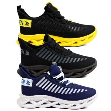 Imagem de Kit 3 Tênis Masculino Jaguar Academia Confortável Leve Casual Esportivo