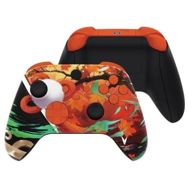 Imagem de eXtremeRate Full Set Shell Buttons for Xbox Series X & S Controller, Maple impact Custom Replacement Side Rails Grips Front Back Plate Cover for Xbox Core Wireless Controller - Controller Excluded