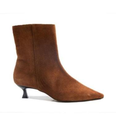 Imagem de Bota Cecconello Couro Camurça Telha-Feminino