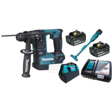 Imagem de Martelete FuradeiraMakita Dhr171 2 Baterias 3ah E Aspirador
