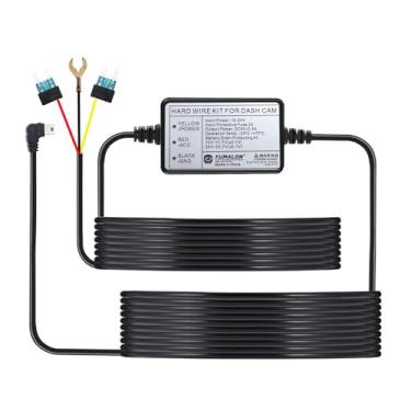 Imagem de Kit de cabo rígido Dash Cam, entrada 12-24V, saída CC 5V, proteção contra dreno de bateria (USB-mini comprimento esquerdo)