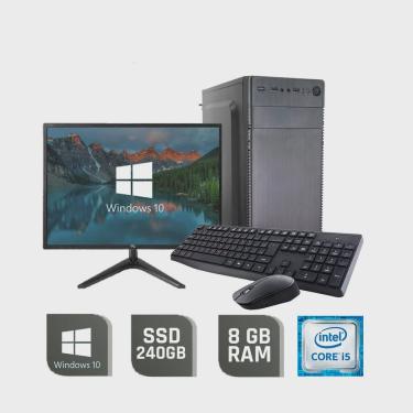 Imagem de Computador pc cpu Completo Intel Core i5 Memória 8GB ssd 240Gb Monitor hdmi Teclado e Mouse