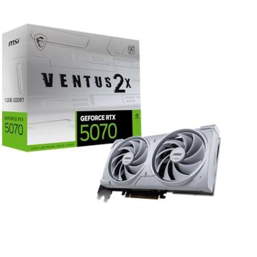 Imagem de MSI Placa gráfica branca Gaming RTX 5070 12G Ventus 2X OC (12 GB GDDR7, 192 bits, desempenho extremo: 2557 MHz, DisplayPort x3 2.1a, HDMI 2.1b, NVIDIA Blackwell Architecture)
