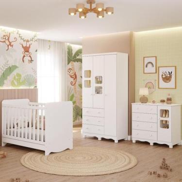 Imagem de Quarto de Bebê Completo com Berço Americano Ben 3 Em 1 Guarda Roupa 3 