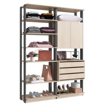 Imagem de Módulo Closet Com 2 Peças Be Mobiliario Nature Com Grafite