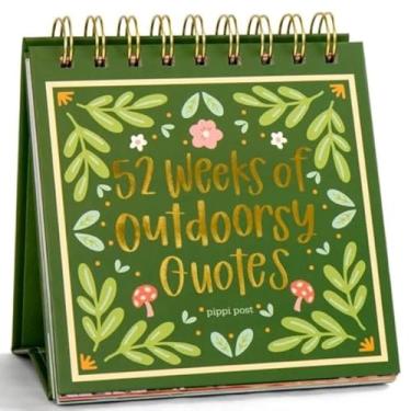 Imagem de Calendário de mesa dobrável 52 semanas de atividades ao ar livre por Pippi Post, decoração de mesa de escritório para amantes da natureza, decoração de escritório para mulheres e professores