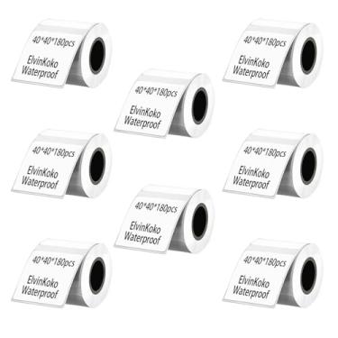 Imagem de 8Rolls M110 etiquetas térmicas para papéis de etiqueta M221/M220/M120/M200 1,57" x 1,57" (40 x 40 mm), 180 etiquetas/rolo à prova d'água para rotulagem P50 etiquetadora 40 x 40