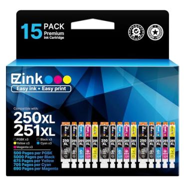 Imagem de E-Z Ink (TM) Cartucho de tinta de substituição para Canon PGI-250XL CLI-251XL PGI 250 XL CLI 251 XL para usar com PIXMA MX922 IP7220 MG5520 MG5420 IX6820 IP8720 MG7520 MG7120 MG6320 (1 Pacote com 5
