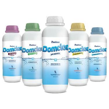 Imagem de Kit Limpeza E Tratamento Piscinas De Fibra Vinil Alvenaria - DomClor