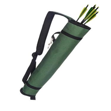 Imagem de KURUGEILI Mochila de flecha ajustável com aljava de arco e flecha ajustável com suporte lateral para arco recurvo composto para prática de arco recurvo caça verde