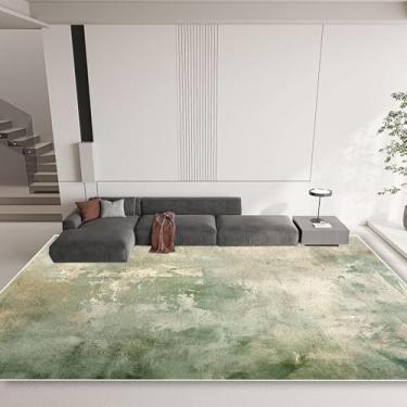Imagem de Tapete verde claro para sala de estar, macio, grande, decoração, quarto, sala de estar, tapete lavável (200x200 cm)/CX048-lint-free-7)