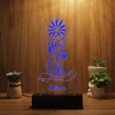 Imagem de Luminária Abajur Nossa Senhora da Conceição LED Azul - Bold