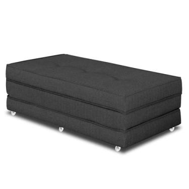 Imagem de Pufe Cama Dobrável Casal 130 Premium Due Decor, Linho Preto
