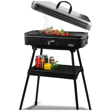 Imagem de Churrasqueira Elétrica Artestia 1800W com Tampa - Controle de Temperatura - Suporte Removível - Ideal para Cozinhar, Churrascos e Festas em