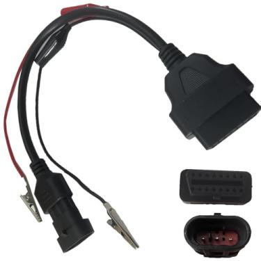 Imagem de DEVMO Cabo de diagnóstico conector adaptador OBD2 de 3 pinos para 16 pinos compatível com Fiat Alfa Lancia