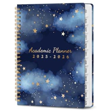 Imagem de Agenda acadêmica 2025-2026, agenda mensal e semanal, julho de 2025 a junho de 2026, A4 (21 x 28 cm), livro de planejamento de alunos e professores 2025-2026 com abas, ideal para material escolar de