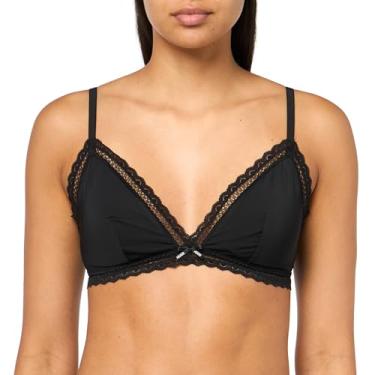 Imagem de HUGO Sutiã feminino triângulo com acabamento em renda exclusivo, Preto noturno., G