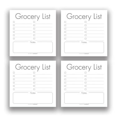 Imagem de Bloco de notas de lista de compras para geladeira pacote com 4/200 folhas, conjunto de notas adesivas 3x3, blocos planejadores de produtividade altamente adesivos para listas de verificação, cadernos